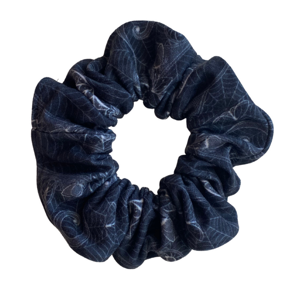 Gothic Lace Bats on Black Matte Scrunchie