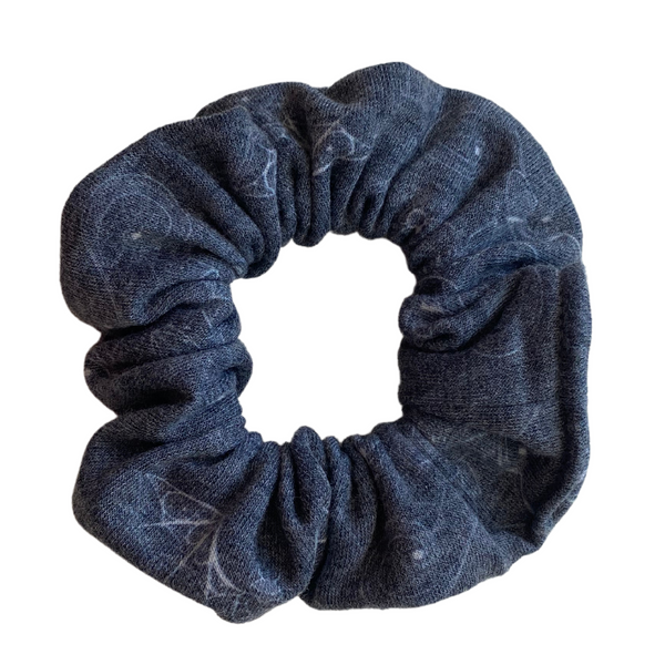 Subtle Gothic Lacy Bats on Soft Black Cozy Scrunchie