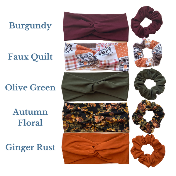 Autumn Floral Matte Scrunchie