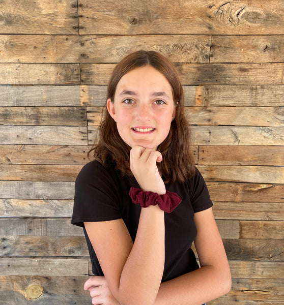 Burgundy Matte Scrunchie