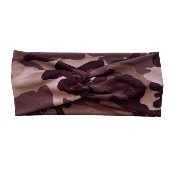 Mauve Camouflage Matte Faux Knot Headband