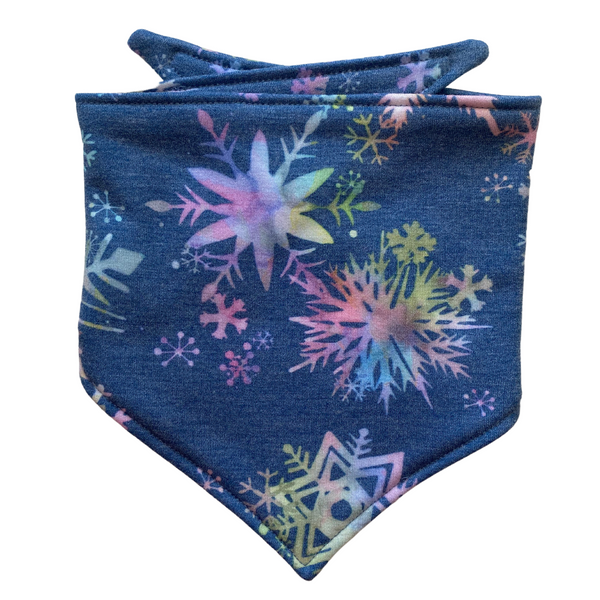 Multicolored Snowflakes on a Soft Steel Blue background scARF