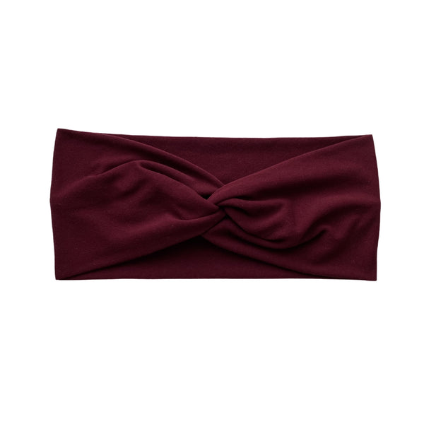 Solid Burgundy semi-matte faux knot headband