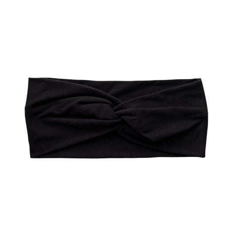Solid Black semi-matte faux knot headband