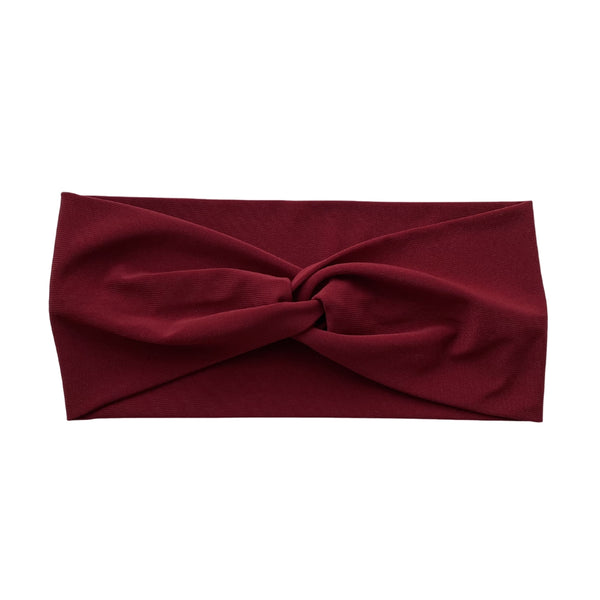 Wine semi-shiny faux knot headband