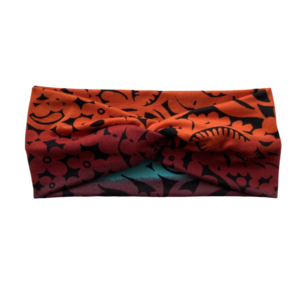 Orange red blue purple ombre semi-matte faux knot headband
