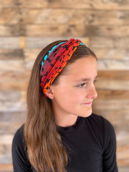 Summer/ Fall Ombre Rainbow Faux Knot Headband