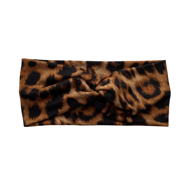 Dark Leopard semi-matte faux knot headband