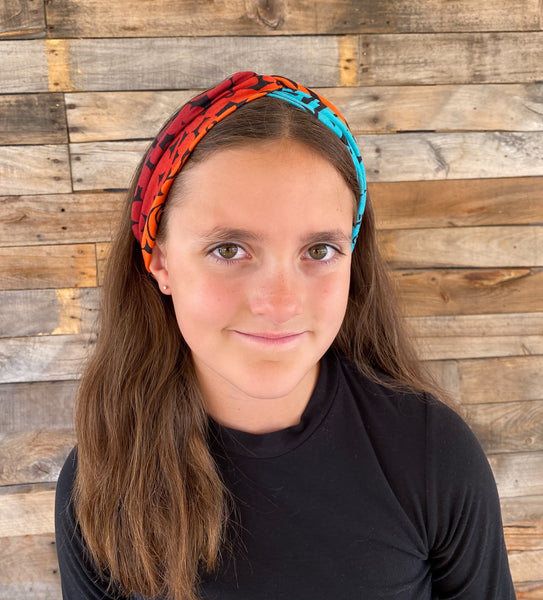 Summer/ Fall Ombre Rainbow Faux Knot Headband