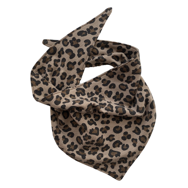 small leopard on taupe scARF dog  bandana