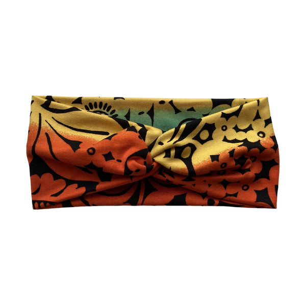 Yellow green orange ombre semi-matte faux knot headband