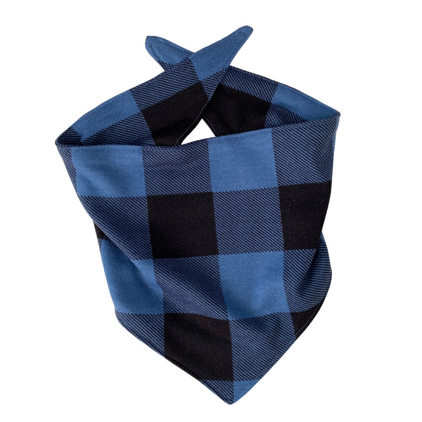 blue and black buffalo plaid cozy scARF pipevine designs