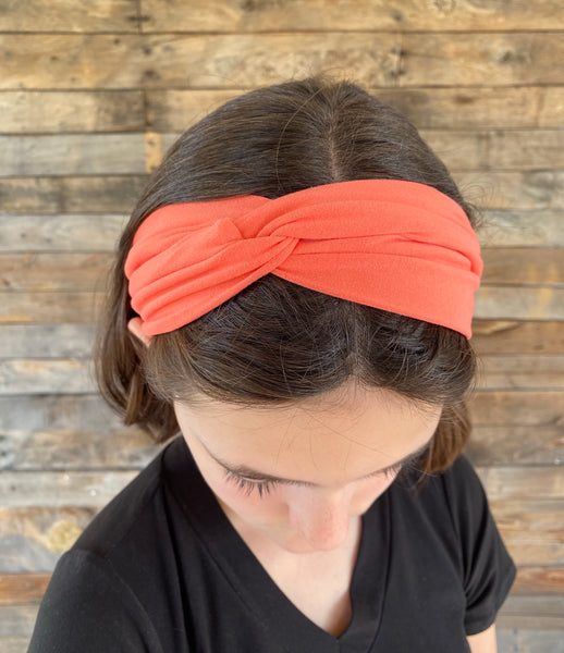 Coral Matte Faux Knot Headband