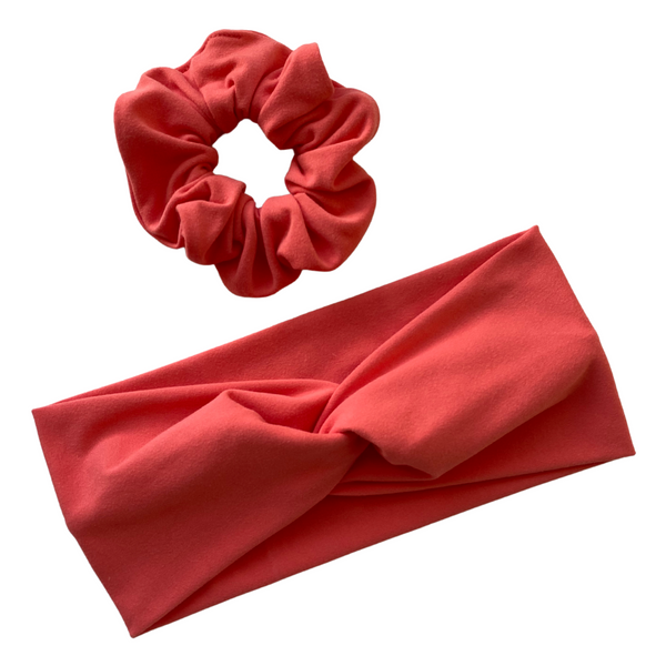 Coral Matte Faux Knot Headband