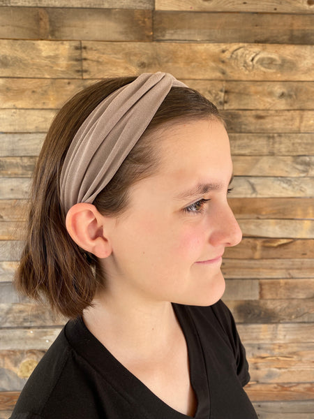 Taupe Matte Faux Knot Headband