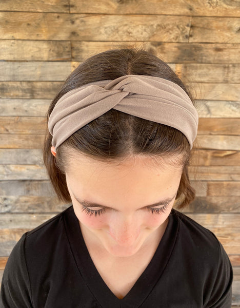 Taupe Matte Faux Knot Headband