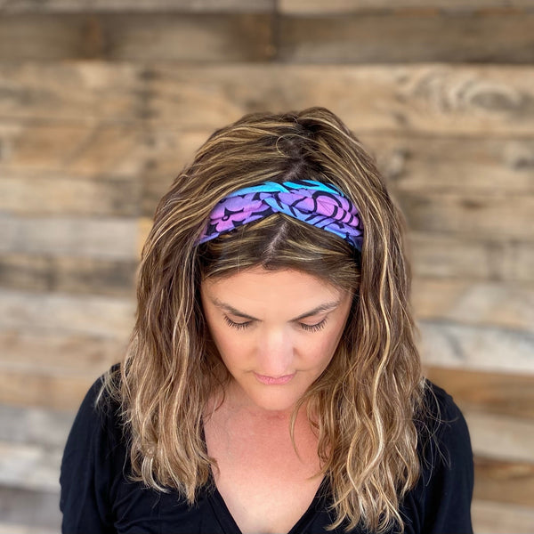 aurora ombre faux knot headband matte Pipevine Designs on head
