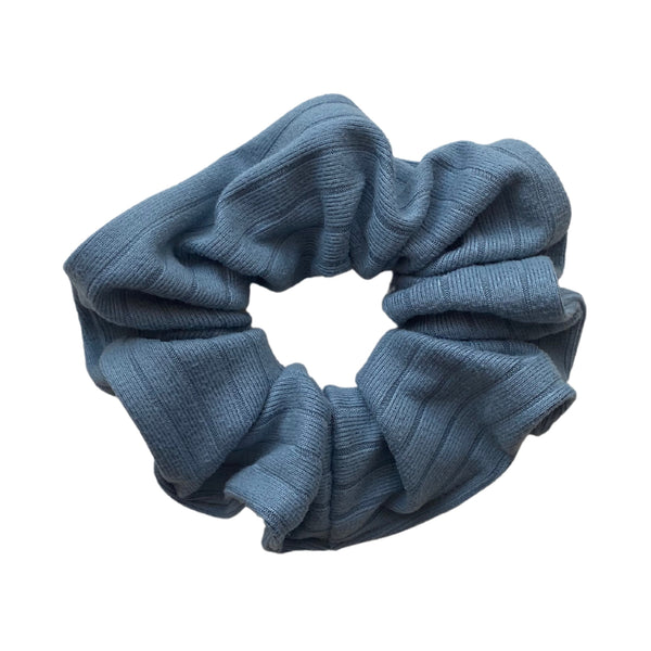 light blue ribbed scrunchie Pipevine Designs