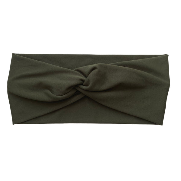 olive green matte faux knot headband Pipevine Designs