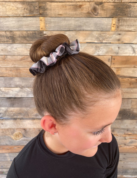 Gray Pink, and Black Plaid Ice Scrunchie