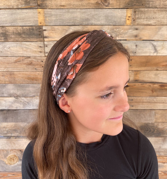 Grunge Floral Faux Knot Headband