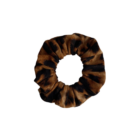Dark leopard semi-matte scrunchie