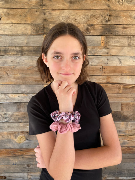 Mini Floral On Lilac Ice Scrunchie