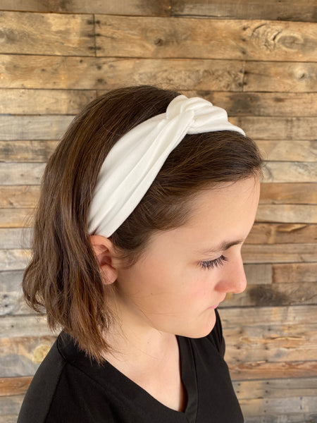 Off-White Matte Faux Knot Headband
