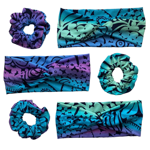 aurora ombre faux knot headbands with scrunchies matte Pipevine Designs