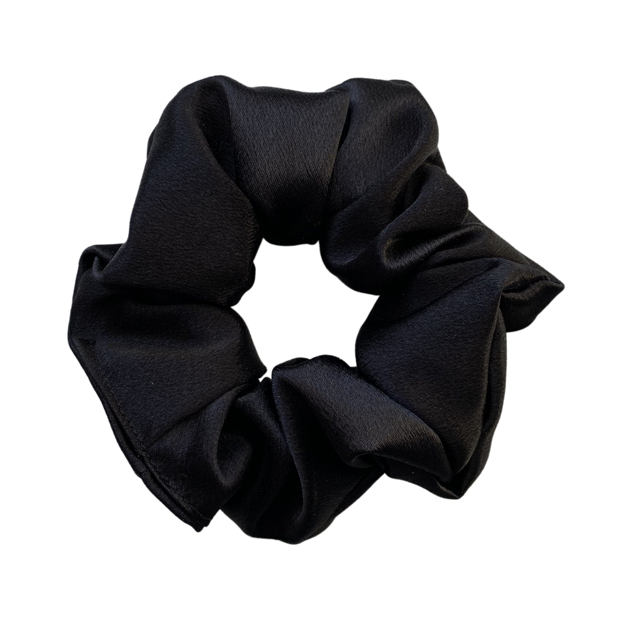 solid black satin scrunchie