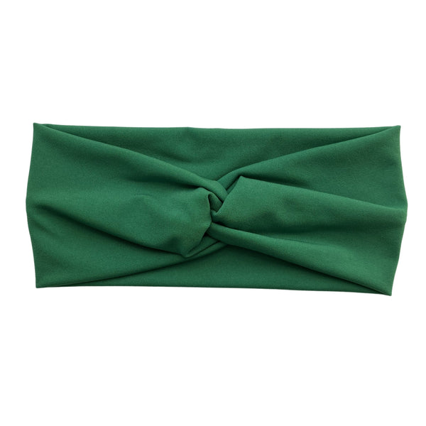 solid kelly green faux knot twist headband